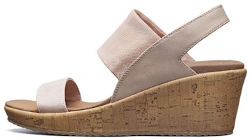 (Women) Skechers Beverlee Wedge Sandal 'Nude Pink' 31718-BLSH (Women) Skechers Beverlee Wedge Sandal 'Nude Pink' 31718-BLSH