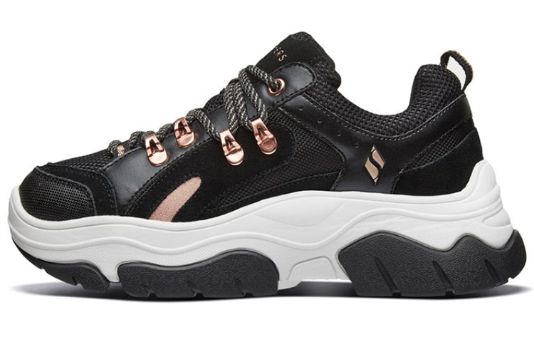 (Women) Skechers Black Jack Sports Shoes Black/White/Gold 74238-BKRG