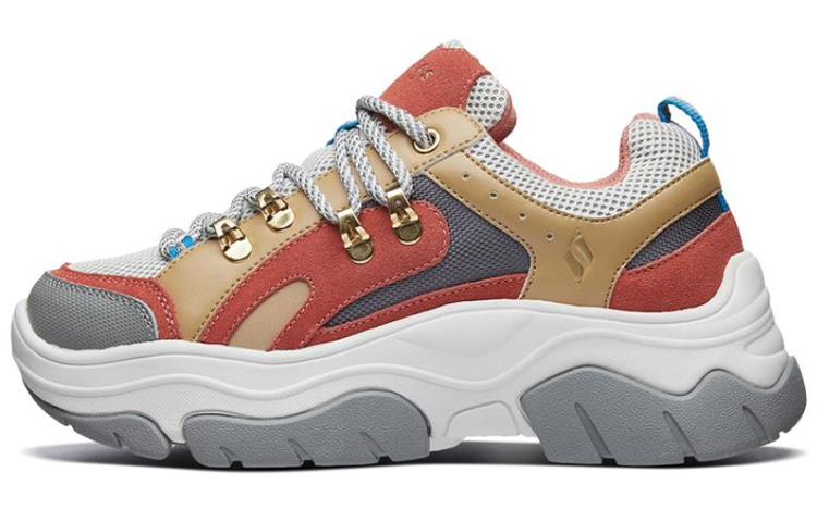 (Women) Skechers Black Jack Sneakers Brown/White/Red 74238-MLT