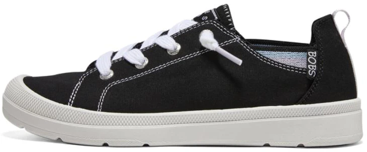 women-skechers-bob-s-black-canvas-low-113857-blk
