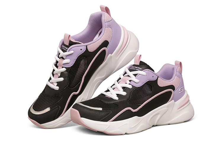 Lookbook (W) 斯凯奇 Bob's Bamina 黑紫色低帮鞋 117043-BKMT