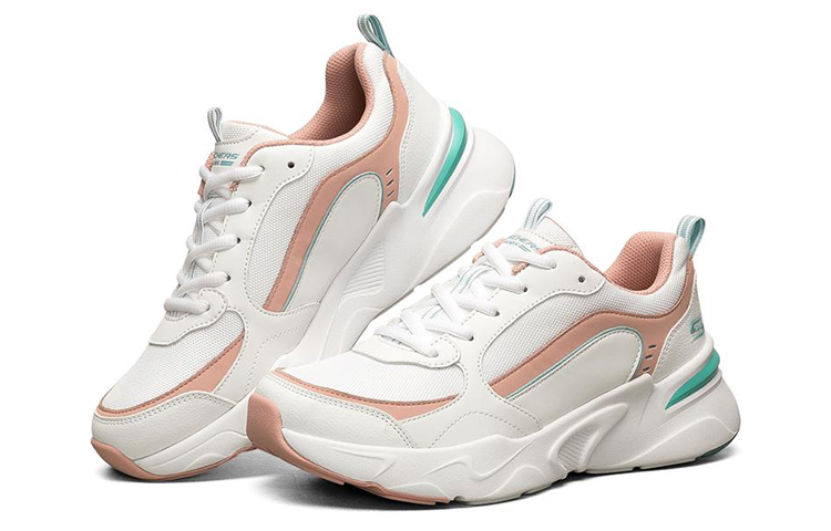 Lookbook (W) Skechers Bob's Bamina Rendah Putih/Pink 117040-WPK