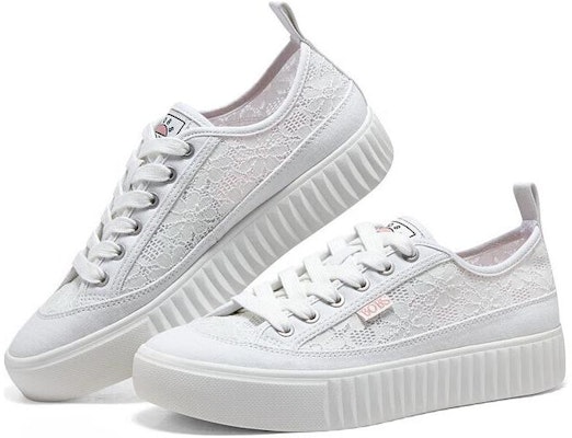 (Women) Skechers Bob's Canvas Low 'White' 114391-WHT Shop (Women) Skechers Bob's Canvas Low 'White' 114391-WHT