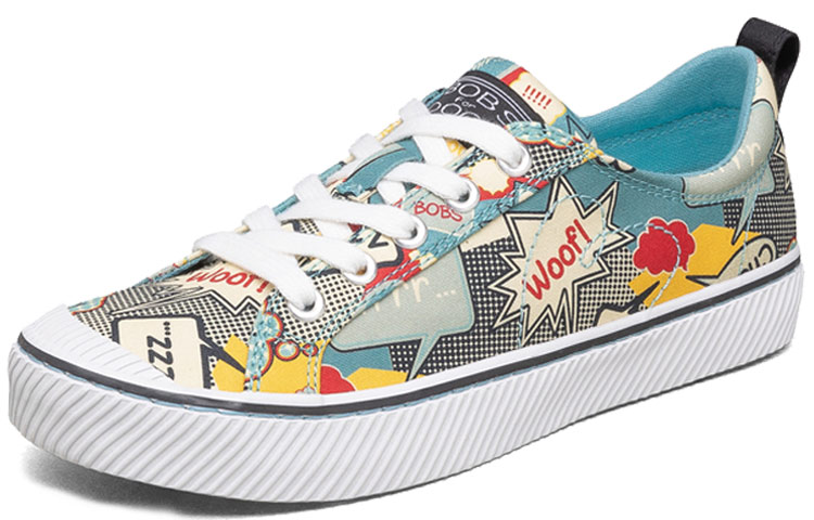 Lookbook (W) Skechers Bob''s Zwarte Canvas Schoenen met Cartoon Stiksels 113199-BKMT