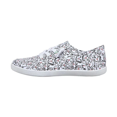 (W) Skechers Bobs B Cute 'Feline Artsy Black White'