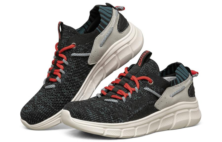 (W) Skechers Bobs B Flex Running Shoes Black/White/Grey 圖 3