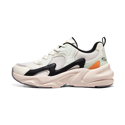 (W) Skechers Bobs Bamina 2 White Orange 'Sunset Waves'