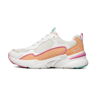 (W) Skechers Bob's Bamina Low-Top Orange/White/Pink