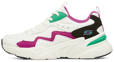 (Women) Skechers Bobs Bamina 'White Green Pink' 117044-WPTQ (Women) Skechers Bobs Bamina 'White Green Pink' 117044-WPTQ