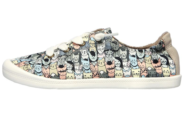 (W) Skechers Bobs Beach Bingo 'Mellow Cats Grey Brown'