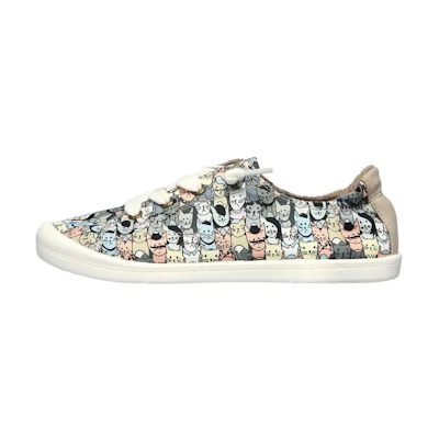 (W) Skechers Bobs Beach Bingo 'Mellow Cats Grey Brown'