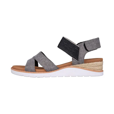 (W) Skechers Bobs Beach Kiss 'Black Casual Sandal'