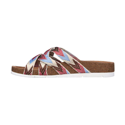 (W) Skechers Bobs Beatnik 'Brown Red Blue'