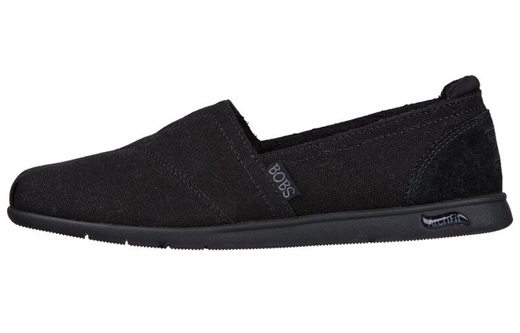 (Women) Skechers Bobs Plush Arch Fit 'Black Slip-On' 114108-BBK