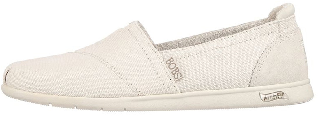 (Women) Skechers Bobs Plush Arch Fit Slip-On 'White' 114108-NAT Buy (Women) Skechers Bobs Plush Arch Fit Slip-On 'White' 114108-NAT