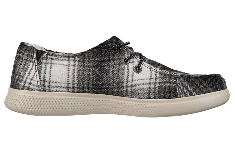 (W) Skechers Bobs Skipper 'Plaid Pretender Black and White Fleece' 圖 2