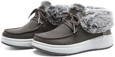 Lookbook Skechers Bob's Skipper Wavr 耐磨防滑 短筒 雪地靴 女款 炭灰色