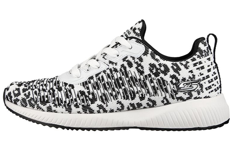 (W) Skechers Bobs Sport Squad 'Mighty Cat White Black'