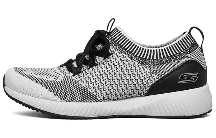 (Women) Skechers Bobs Squad Running Shoes Grey/White/Black 32512-WBK