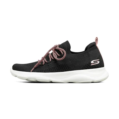 (W) Skechers Bobs Surge Running Shoes Black/White/Pink