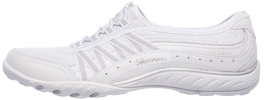 (Women) Skechers Breathe Easy Slip-On 'White Silver' 23041-WSL (Women) Skechers Breathe Easy Slip-On 'White Silver' 23041-WSL