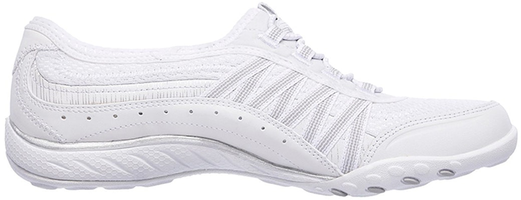 (Women) Skechers Breathe Easy Slip-On 'White Silver' 23041-WSL Order (Women) Skechers Breathe Easy Slip-On 'White Silver' 23041-WSL