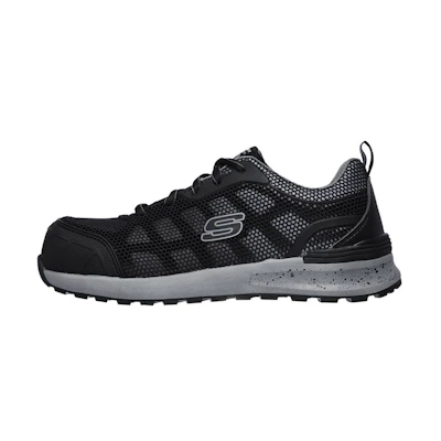 (W) Skechers Bulklin-Lyndale Comp Toe 'Black Grey'