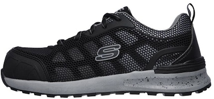 (Women) Skechers Bulklin-Lyndale Comp Toe 'Black Grey' 77273-BKGY (Women) Skechers Bulklin-Lyndale Comp Toe 'Black Grey' 77273-BKGY