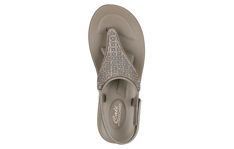 Shop Skechers Bungalow-New In Town 運動休閒人字涼鞋 女款 灰褐色