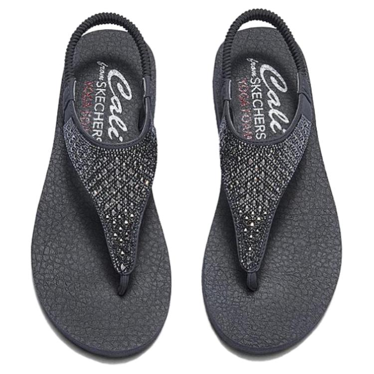 Shop Skechers SKECHERS CALI 時尚舒適萬用 一字帶涼鞋 女款 炭灰色