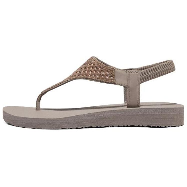 (Women) Skechers Cali 'Grey Brown Strappy Sandal' 119770-TPE