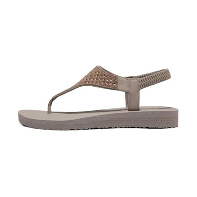 (W) Skechers Cali 'Grey Brown Strappy Sandal'