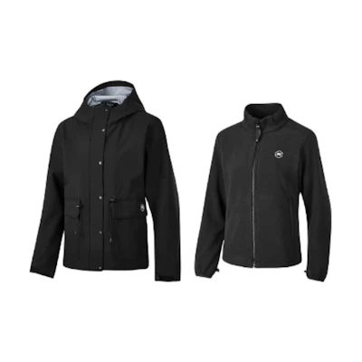 (Women) Skechers Carbon Black Hooded Comfortable Sports Jacket P424W109-0018