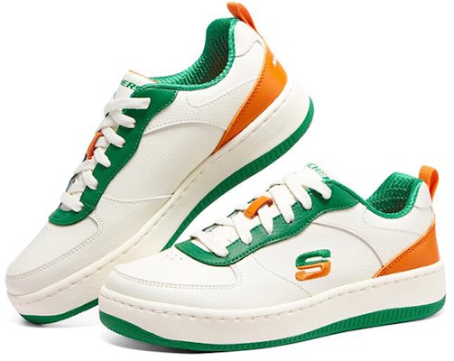 Skechers Sport Carrots 聯名 時尚 低筒 滑板鞋 女款 白綠橘 Lookbook Skechers Sport Carrots 聯名 時尚 低筒 滑板鞋 女款 白綠橘