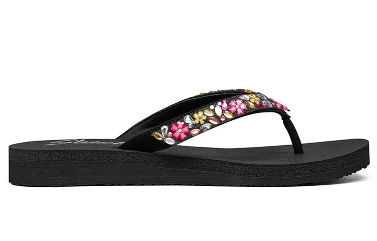 Order (W) Skechers Freizeit-Flip-Flops ''Schwarz Bunt'' 119153-BKMT