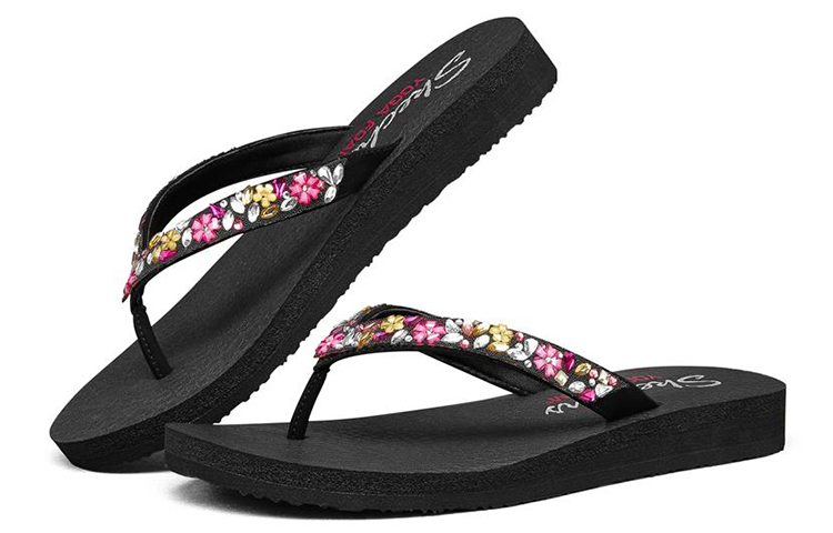 Lookbook (W) Skechers Freizeit-Flip-Flops ''Schwarz Bunt'' 119153-BKMT