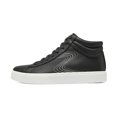(W) Skechers Casual High Top Shoes 'Black White'