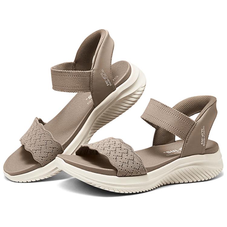 Lookbook (W) 스케쳐스 청키 샌들 (브라운) 119976-MOC