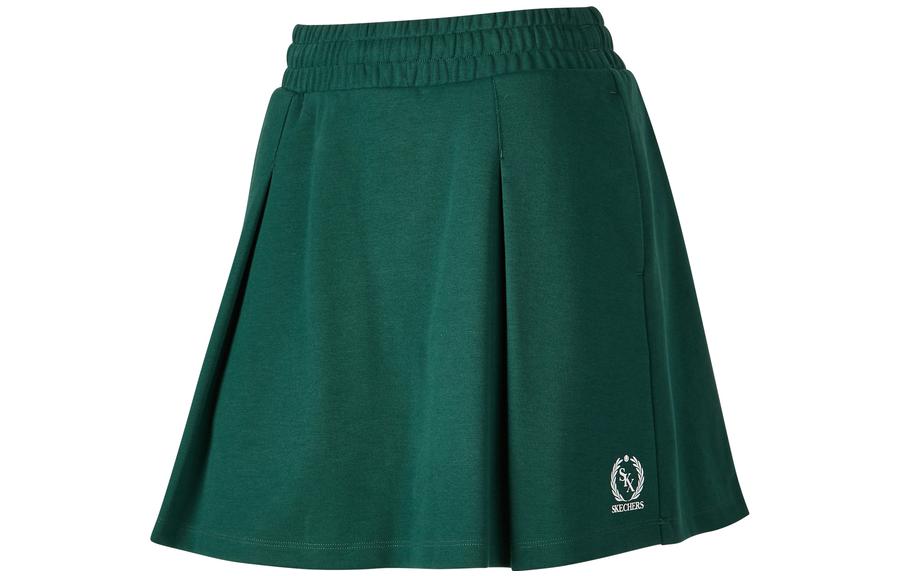 (Women) Skechers Classic Sports Knit Pleated A-Line Casual Skirt Women’s Yellow-Green. P423W047-02A2