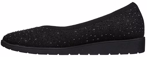 (Women) Skechers Cleo Flex Wedge 'Black Slip-On' 158568-BBK (Women) Skechers Cleo Flex Wedge 'Black Slip-On' 158568-BBK