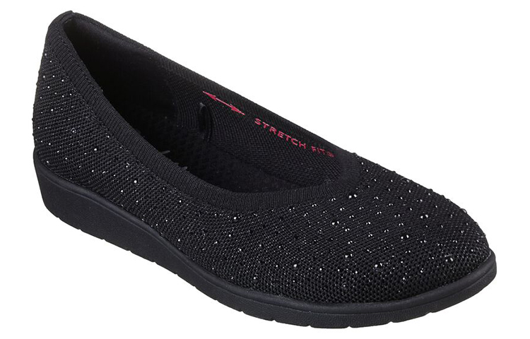 Lookbook (Women) Skechers Cleo Flex Wedge 'Black Slip-On' 158568-BBK