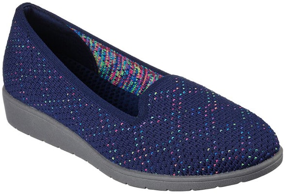 (Women) Skechers Cleo Flex Wedge 'Blue Casual' 158329-NVMT Lookbook (Women) Skechers Cleo Flex Wedge 'Blue Casual' 158329-NVMT