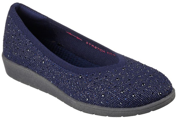 (Women) Skechers Cleo Flex Wedge 'Blue Slip-On Casual' 158568-NVY Lookbook (Women) Skechers Cleo Flex Wedge 'Blue Slip-On Casual' 158568-NVY