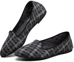 Lookbook (W) Skechers Cleo Kenyamanan Modern 'Hitam Abu-abu' 44888-BKCC