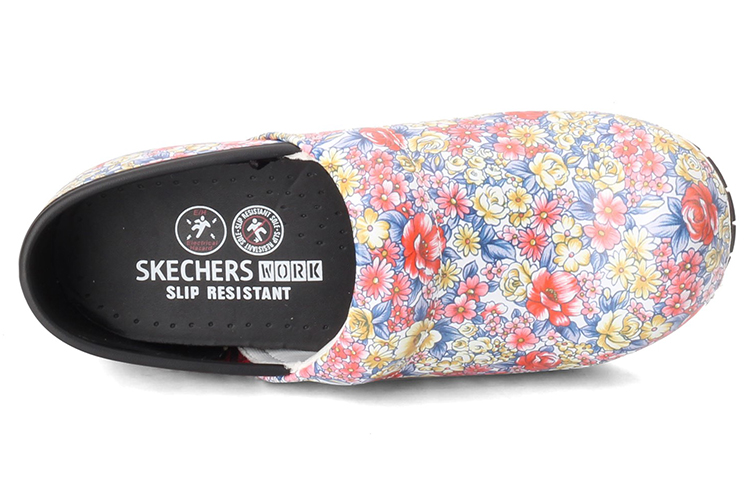 Shop (Women) Skechers Clog SR-Candaba 'Black White Multicolor' 77227-MULT