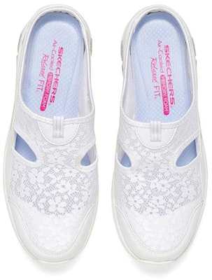 (Women) Skechers Commute Time 'White Mule' 100502-WHT Shop (Women) Skechers Commute Time 'White Mule' 100502-WHT