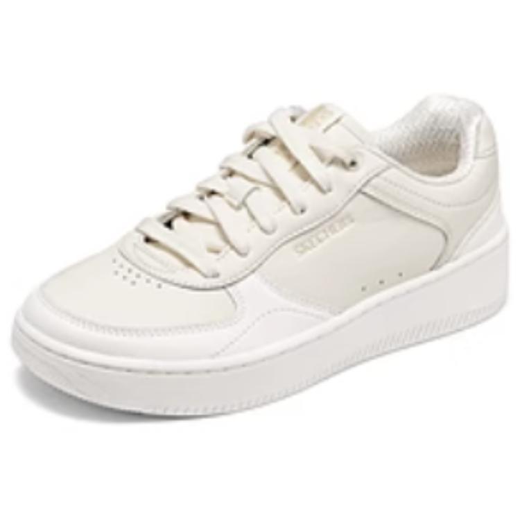 Lookbook (W) Skechers Court Classics 'Menara Keselesaan Kulit Sintetik' 185160-OFWT