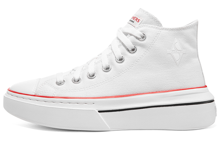 (Women) Skechers Court Classics High 'Comfort White' 185063-WHT