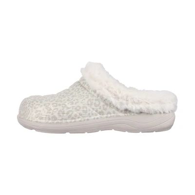 (W) Skechers Cozy Camper Lined Slipper 'White Leopard'