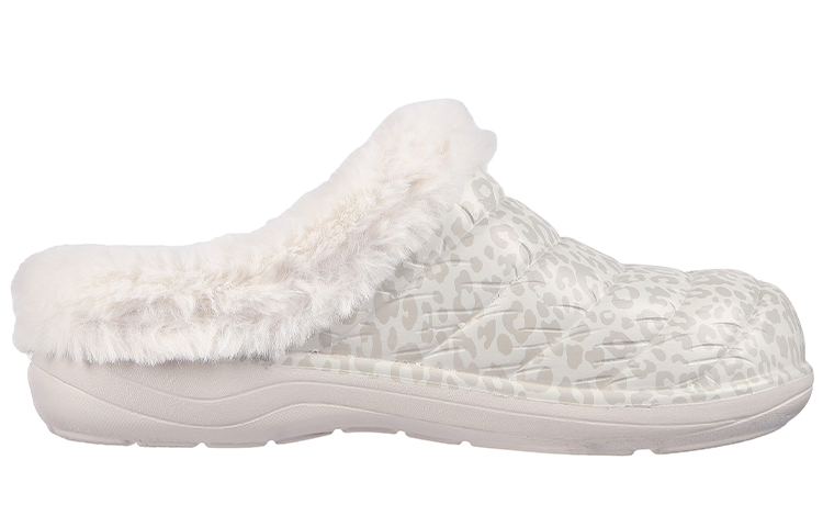 Order Skechers 暖心露營 襯裡 包頭拖鞋 女款 白豹紋